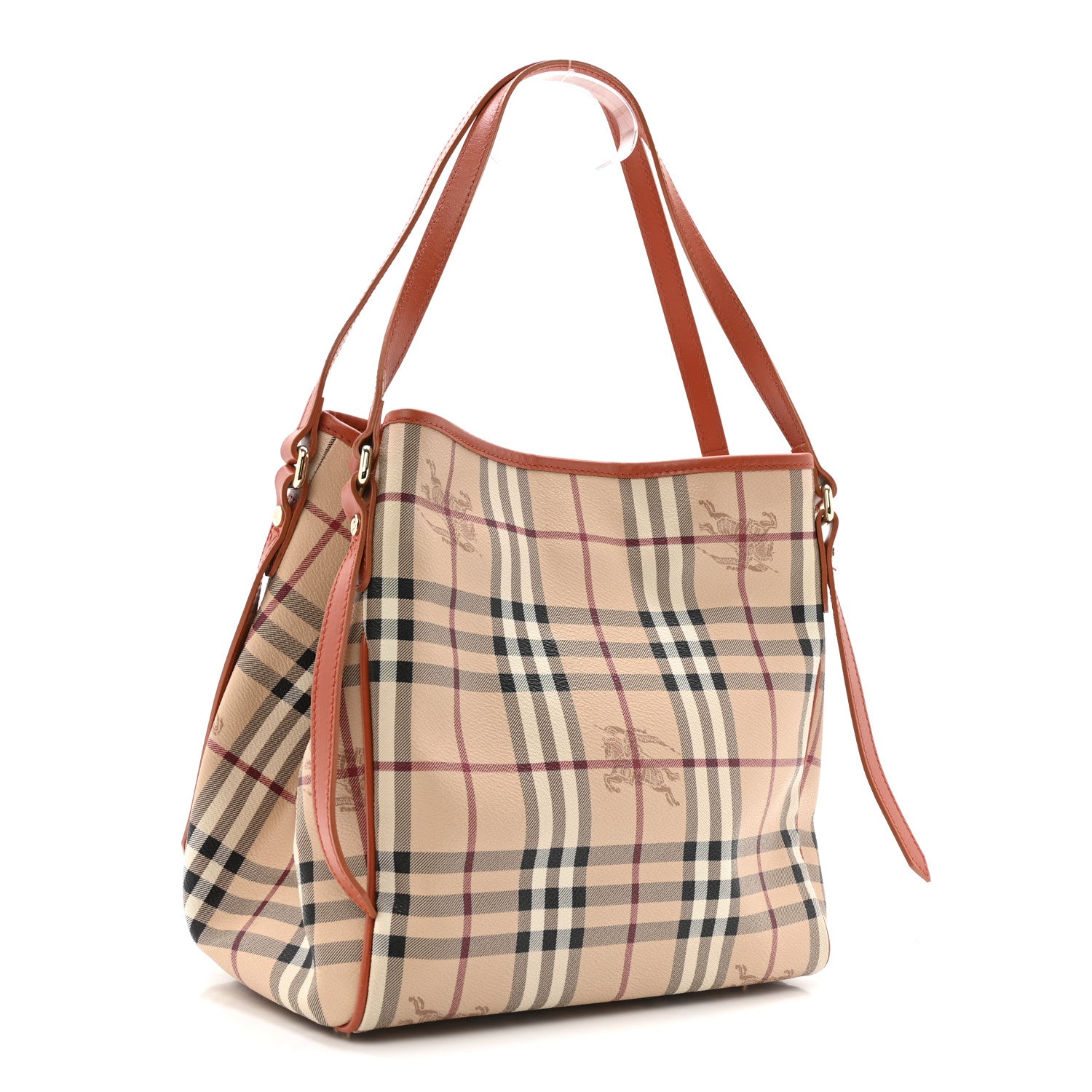 Burberry Haymarket Check Small Canterbury Tote Tangerine 3 of 13