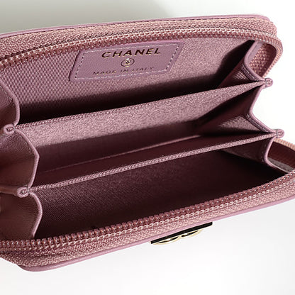 Chanel Lambskin Quilted Boy Zip Around Card Holder Rose 5 of 8