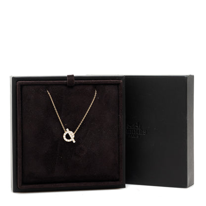 Hermes 18K Rose Gold Diamond Finesse Pendant Necklace 6 of 6