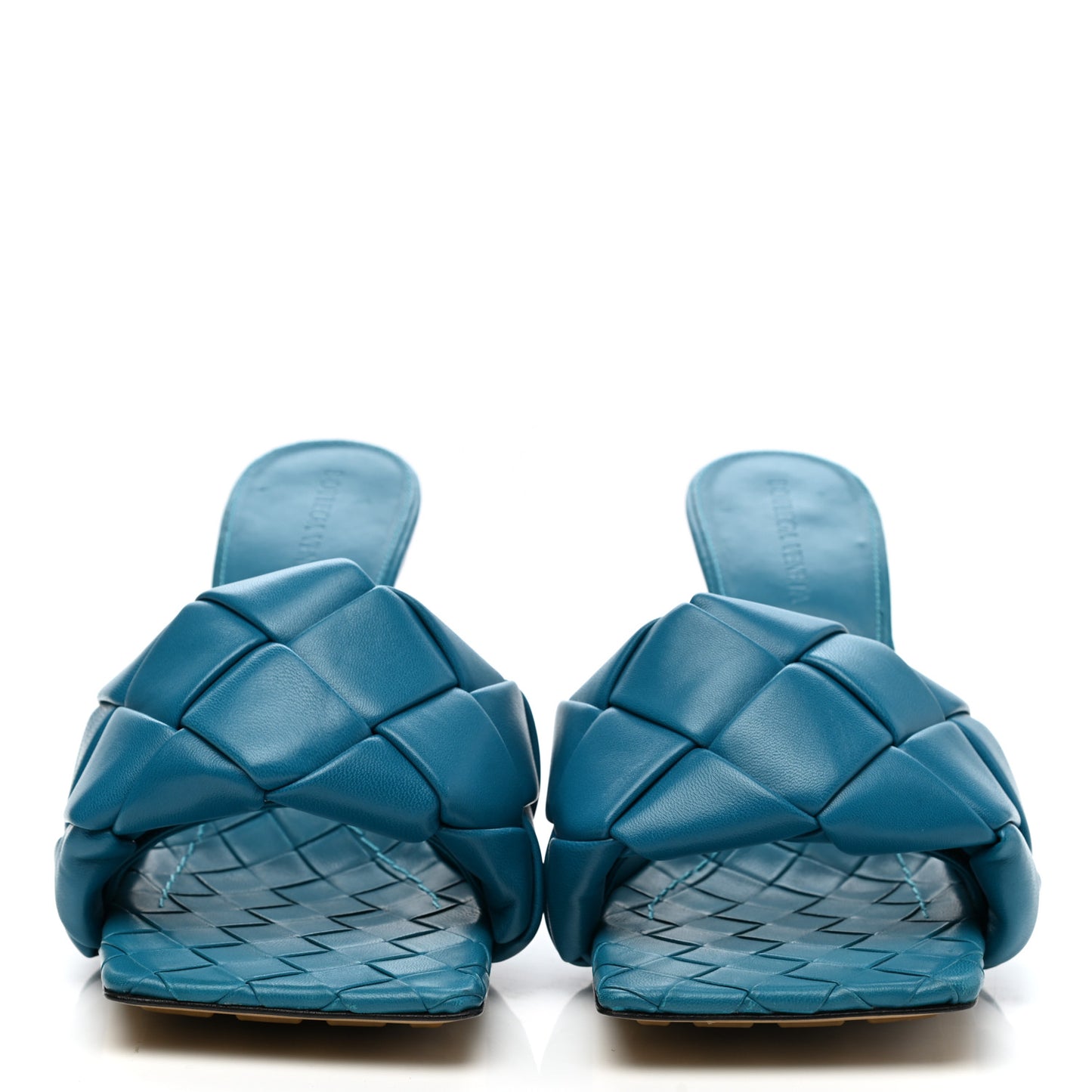 Nappa Maxi Intrecciato Lido 90mm Mule Sandals 39 Vintage Blue