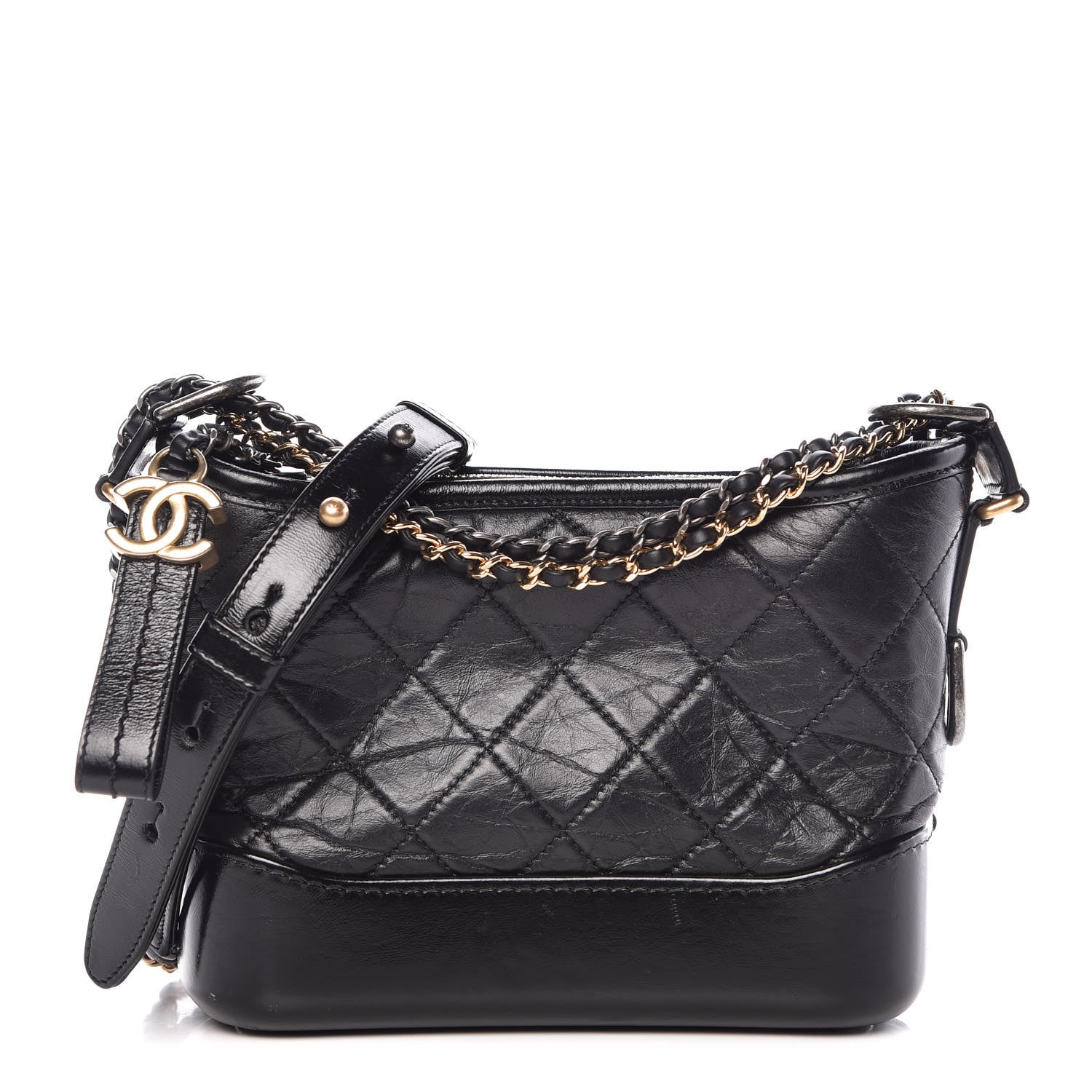 Chanel Aged Calfskin Quilted Small Gabrielle Hobo Black 1 of 13