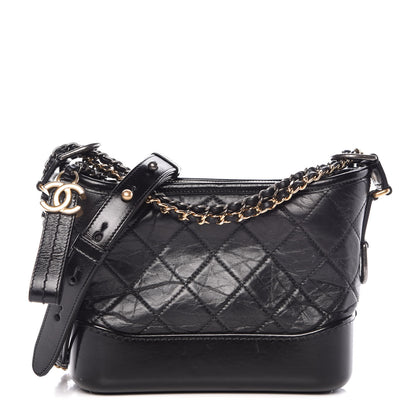Chanel Aged Calfskin Quilted Small Gabrielle Hobo Black 1 of 13