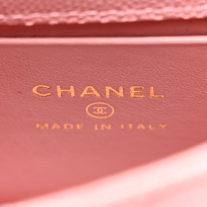 Chanel Caviar Quilted Nano Coco Handle Clutch With Chain Pink 6 of 10