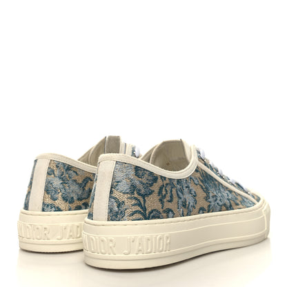 Christian Dior Canvas Floral Embroidered Womens Walk'N'Dior Low Top Sneakers 38 Duck Blue 4 of 10