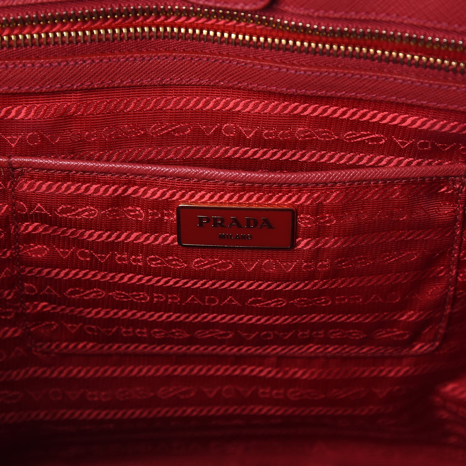 Prada Saffiano Lux Large Tote Fuoco 8 of 10
