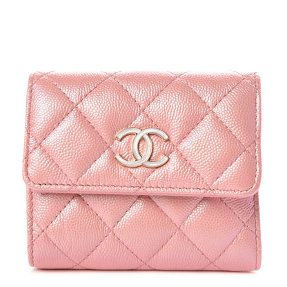 Chanel Iridescent Caviar Quilted Small Flap Wallet Rose Pink 1 of 9
