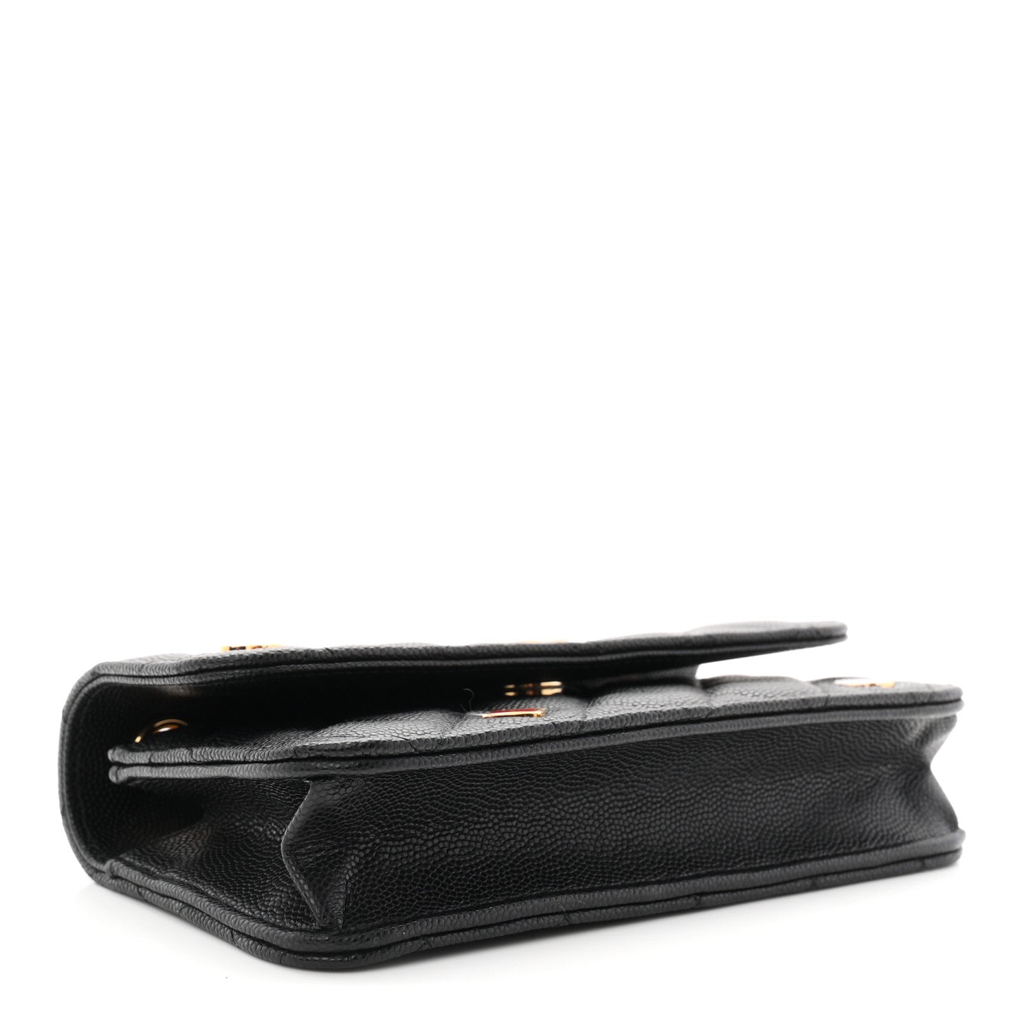 Chanel Caviar Quilted Enamel Coco Casino Flap Phone Holder With Chain Black 4 of 12