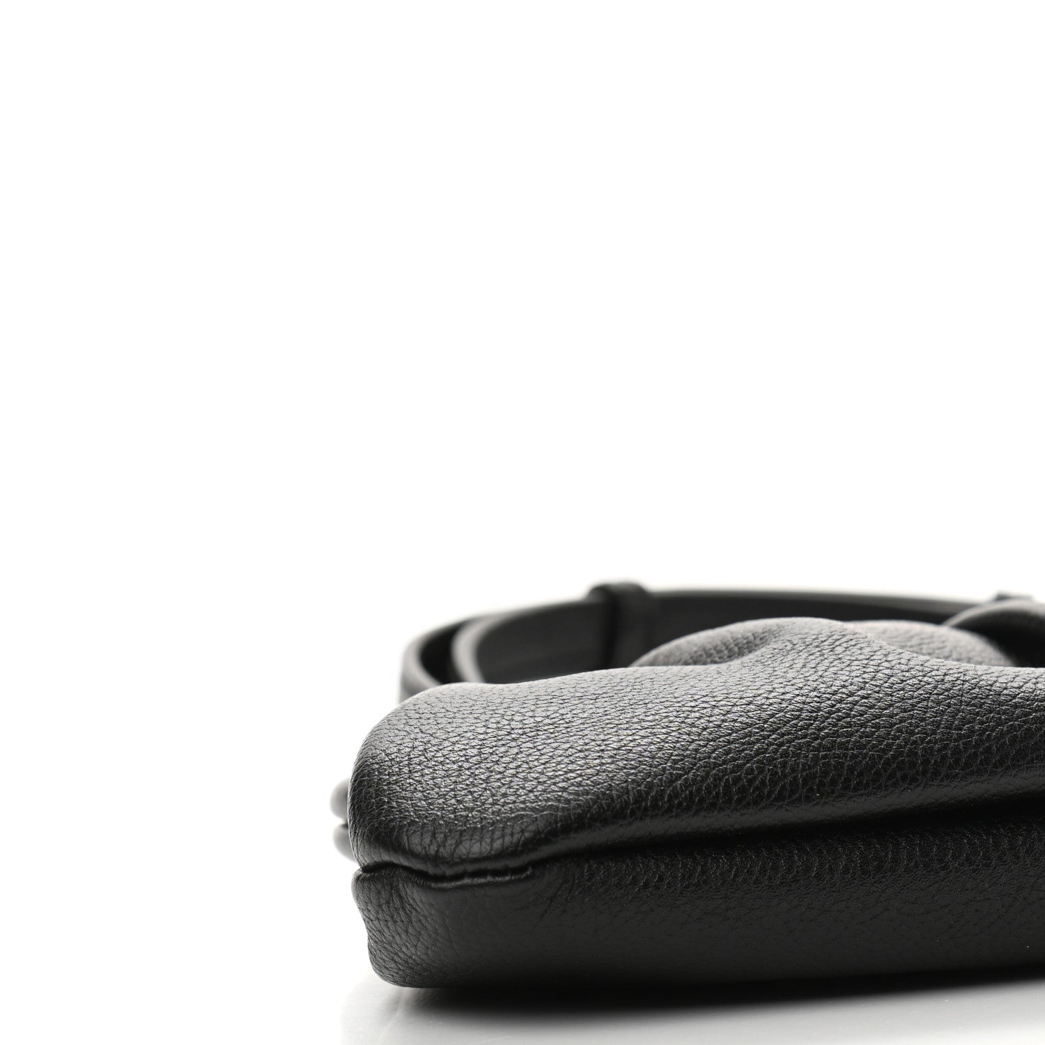 Balenciaga Grained Calfskin Logo Cloud Clutch XS Black 5 of 11