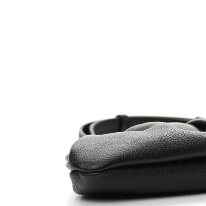 Balenciaga Grained Calfskin Logo Cloud Clutch XS Black 5 of 11