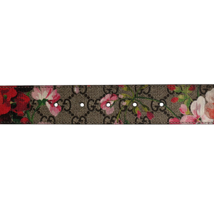 Gucci GG Supreme Monogram Blooms Moon Calfskin Interlocking G 37mm Belt 105 42 Beige Ebony Multicolor Dry Rose 4 of 5