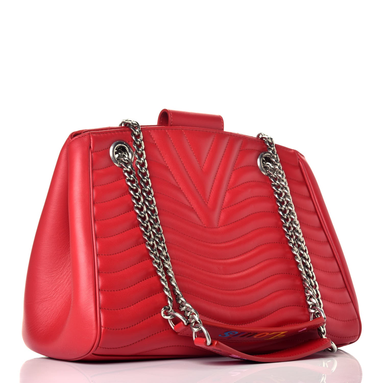 Louis Vuitton Calfskin New Wave Chain Tote Ecarlate 4 of 13