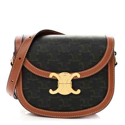 Celine Canvas Calfskin Triomphe Teen Besace Tan 1 of 10