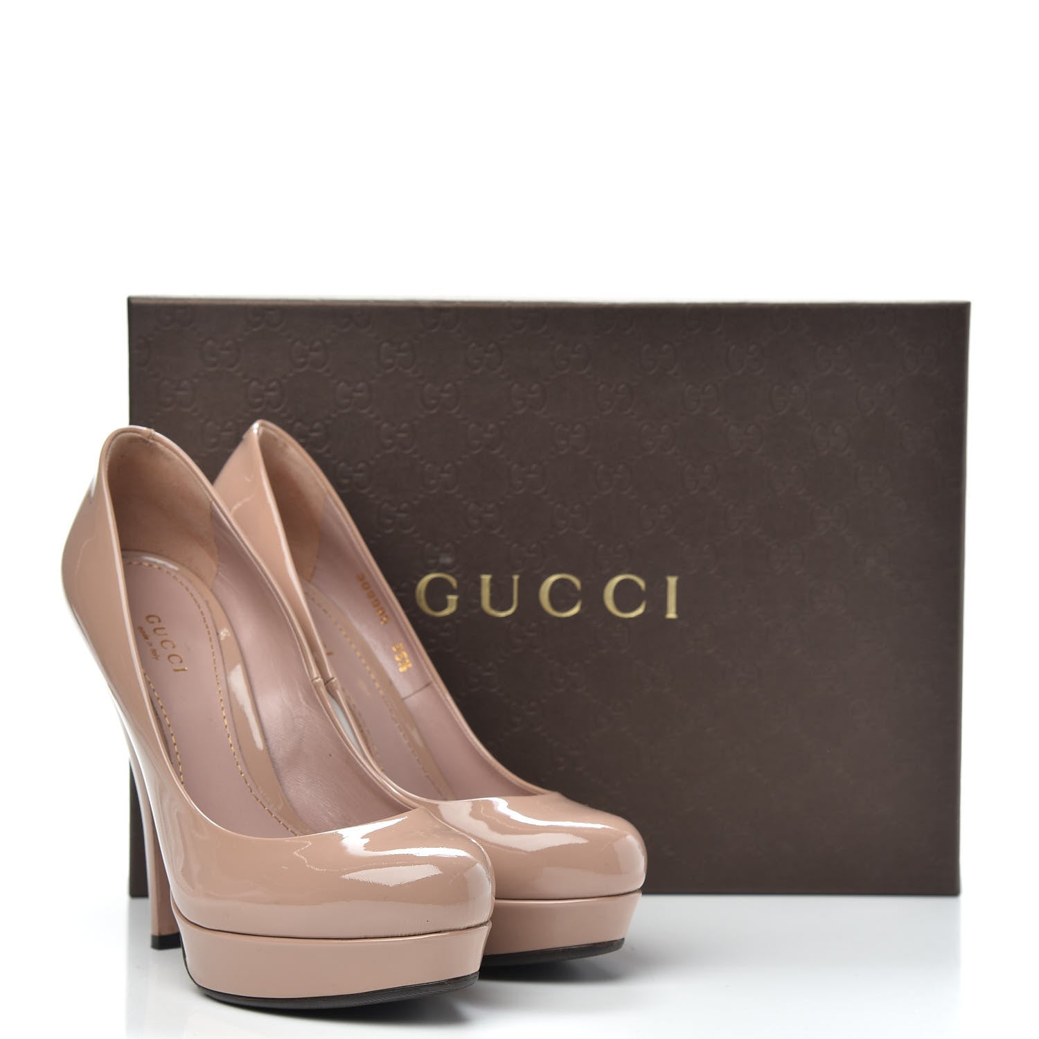 Gucci Vernice Crystal Platform Pumps 35.5 Dark Cipria 11 of 11