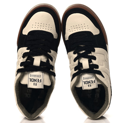 Fendi Suede Vitello Fendi Match Low Top Sneakers 40  Milk Black 2 of 10