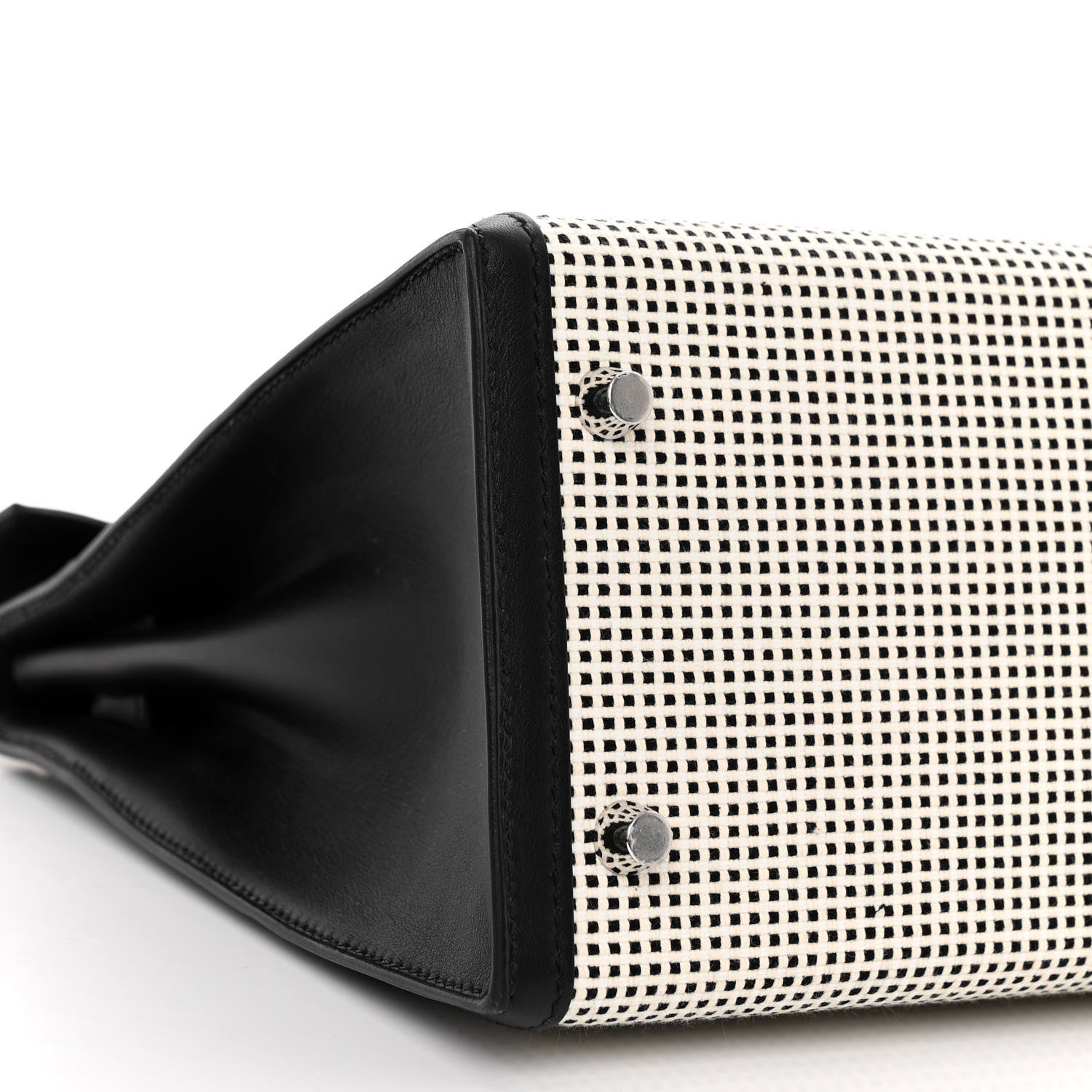 Hermes Toile Quadrille Swift Kelly Sellier 28 Ecru White Black 9 of 13