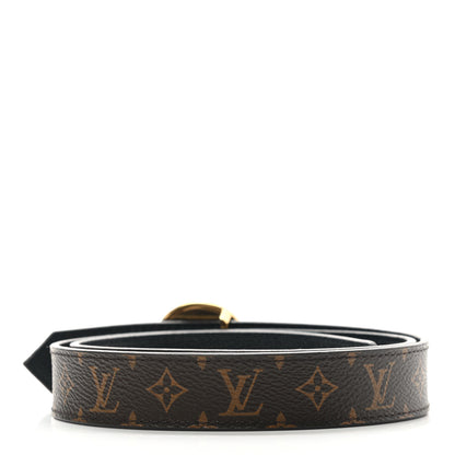 Louis Vuitton Calfskin Monogram 25mm LV Circle Reversible Belt 90 36 Black 2 of 5
