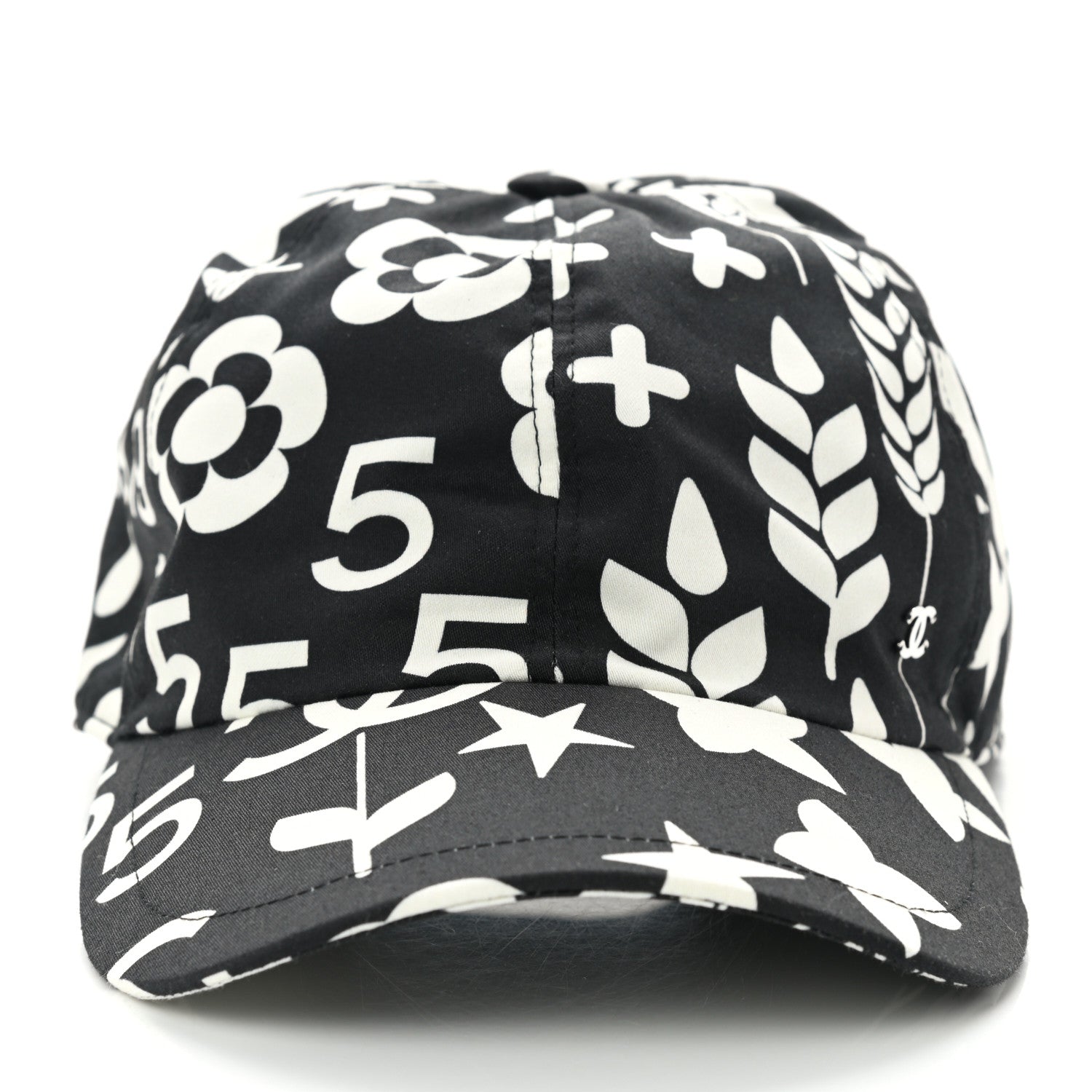 Chanel Cotton Cap Hat Black White 3 of 8