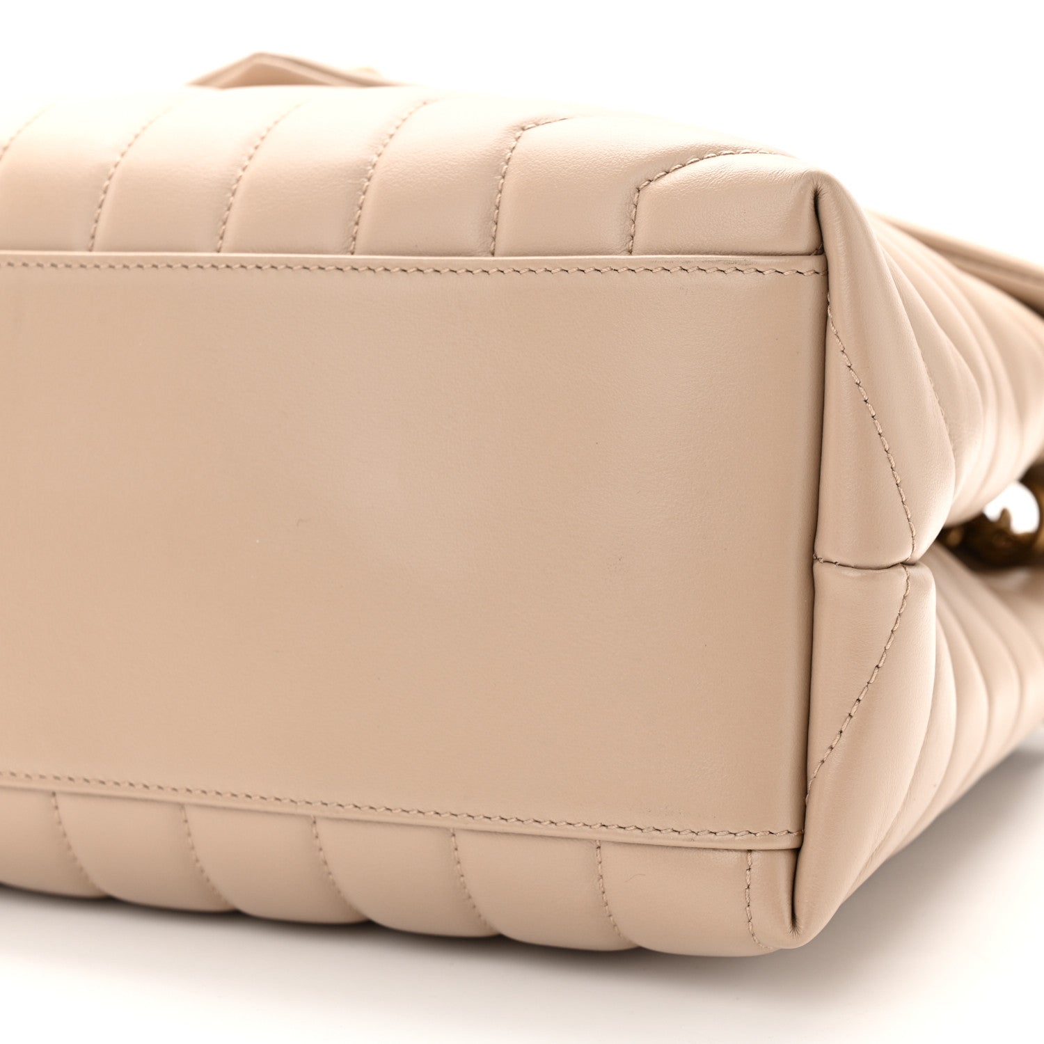Saint Laurent Calfskin Y Quilted Monogram Medium Loulou Chain Satchel Dark Beige 10 of 13