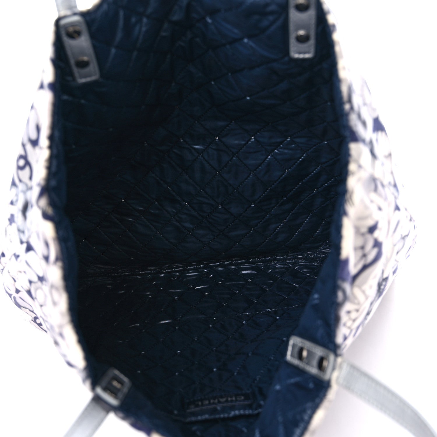 Chanel Nylon Cat Emoticon Tote Navy Silver 4 of 10