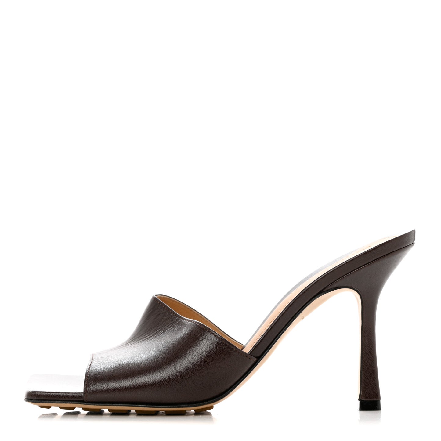 Lambskin Stretch Mule Sandals 37.5 Black