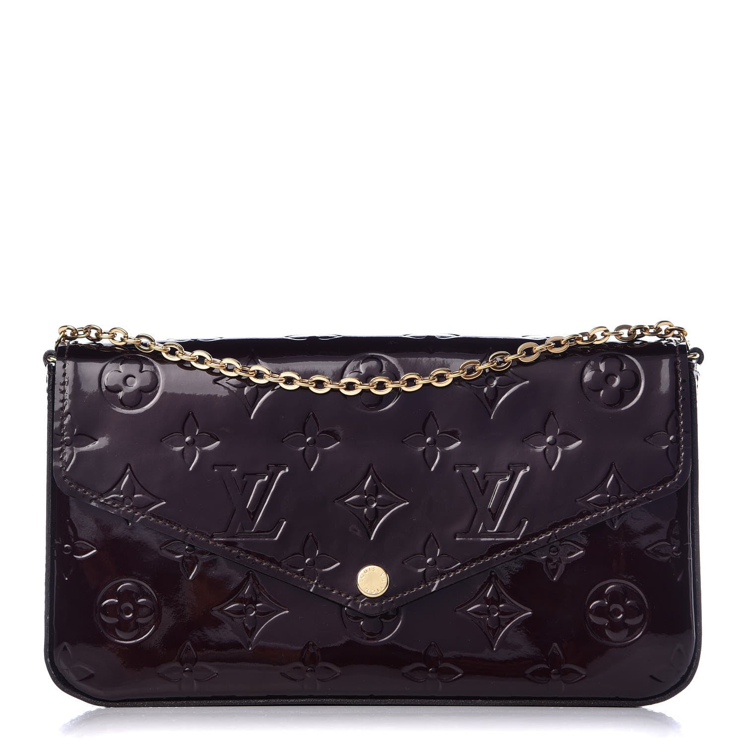 Louis Vuitton Vernis Pochette Felicie Chain Wallet Amarante 1 of 11