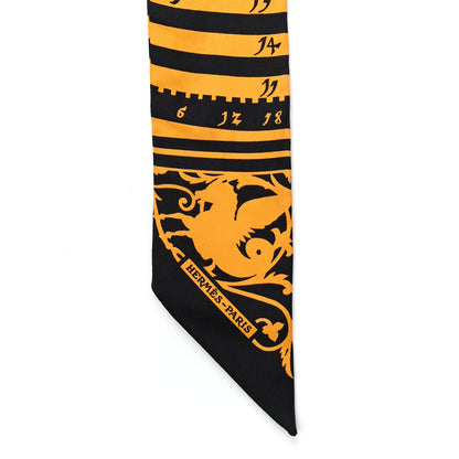 Hermes Silk Astrologie a Pois Twilly Ebene Curry Gris 4 of 4