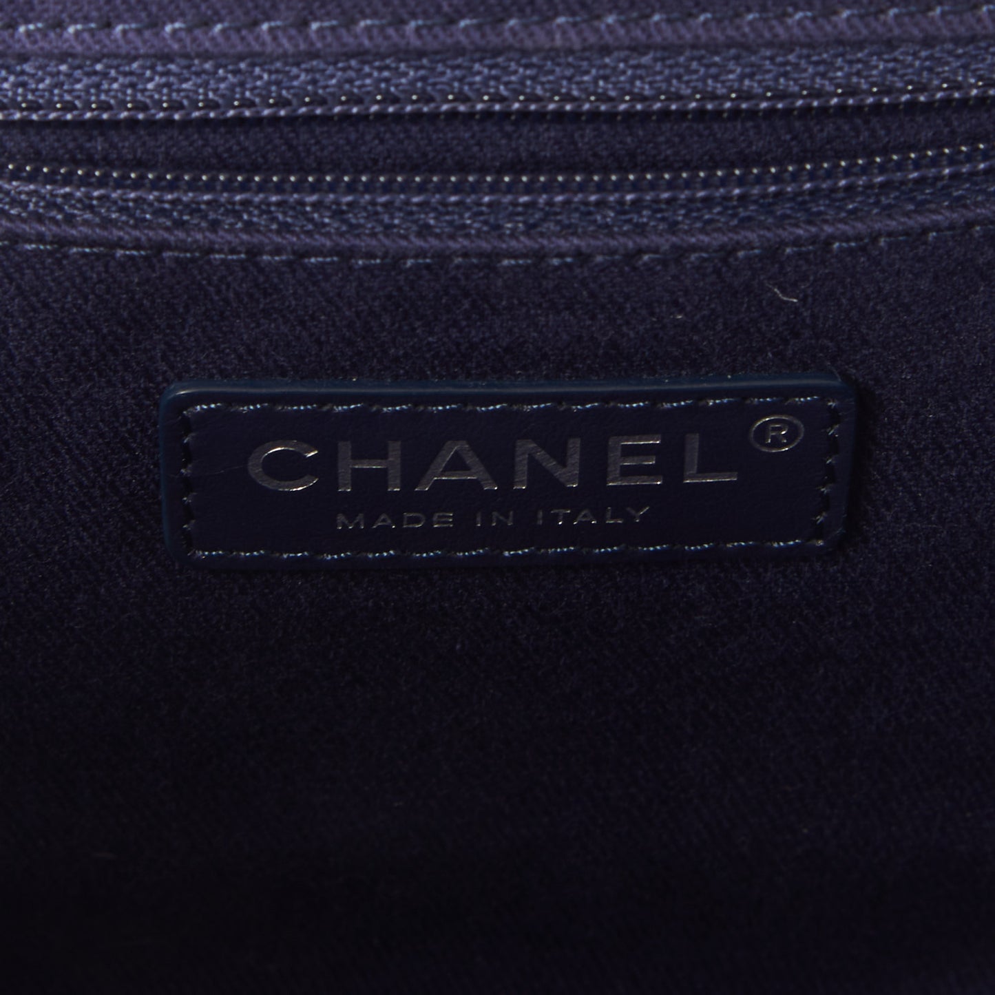 Denim Quilted Medium Coco Handle Shopping Tote Blue