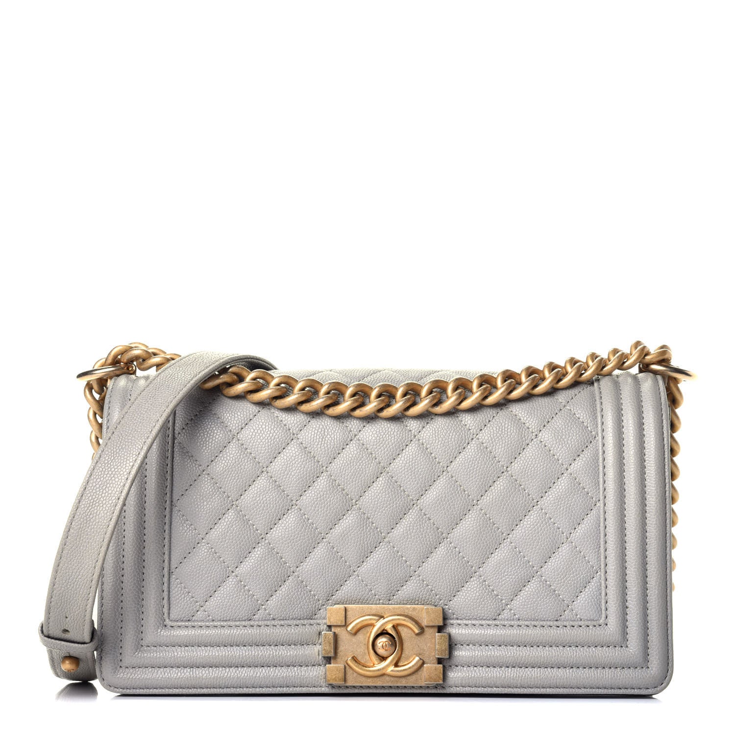 Chanel Caviar Quilted Medium Boy Flap Grey 1 of 10