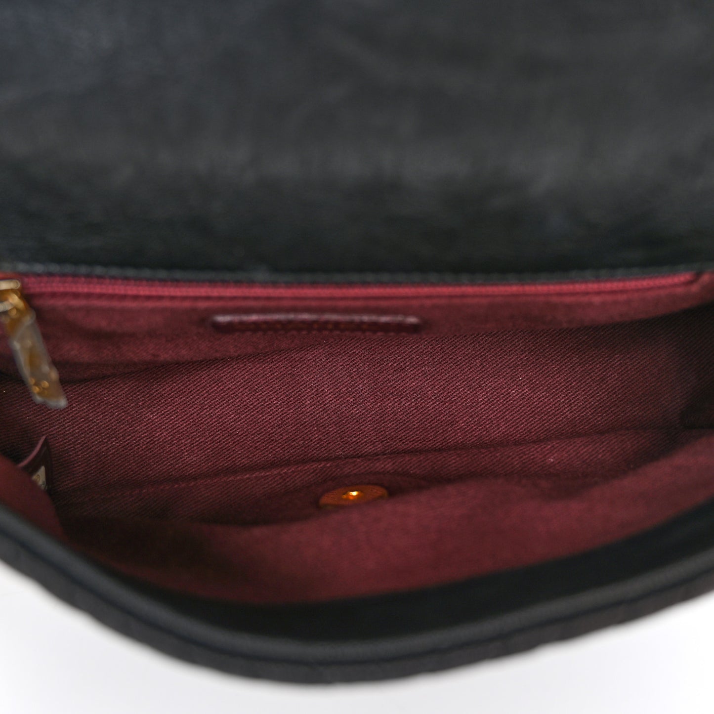 Calfskin Surpique Chevron Small Flap Black
