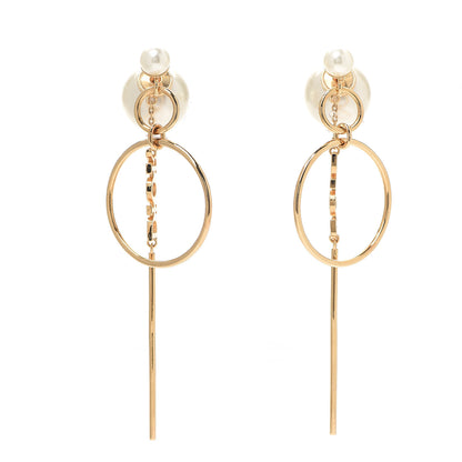 Christian Dior Pearl Tribales Dangle Chain Earrings Gold 1 of 5