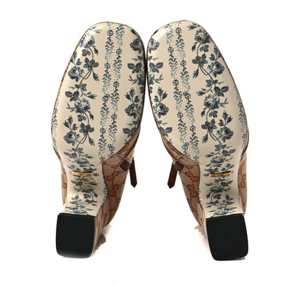 Gucci Monogram Malaga Kid GG Victoire 95mm Ankle Boots 36.5 Beige Ruggine Rust 5 of 7