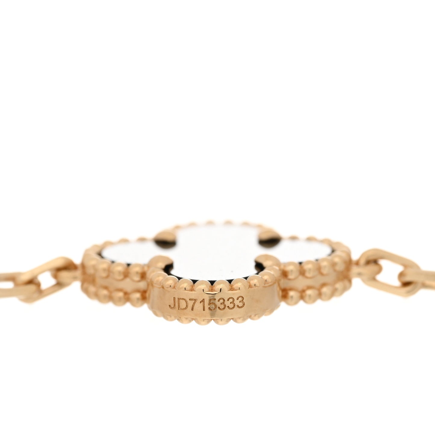 18K Yellow Gold Black Onyx 5 Motifs Vintage Alhambra Bracelet