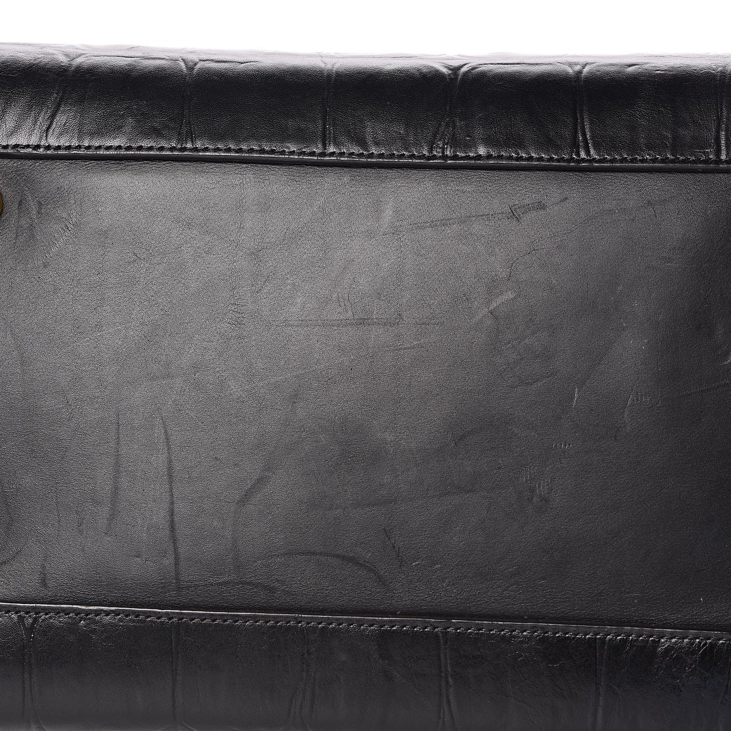 Calfskin Crocodile Embossed Small Belt Bag Black