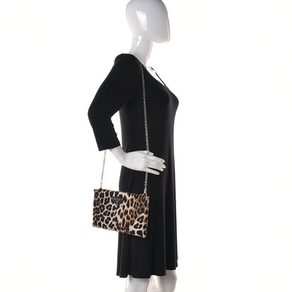 Prada Tessuto Soft Nylon Leopard Print Crossbody Avorio 2 of 10