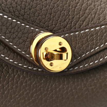 Hermes Taurillon Clemence Mini Lindy 20 Etoupe 6 of 11
