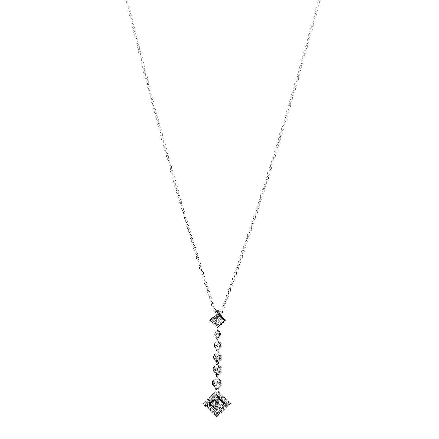 Tiffany Platinum Diamond Grace Drop Pendant Necklace 1 of 7