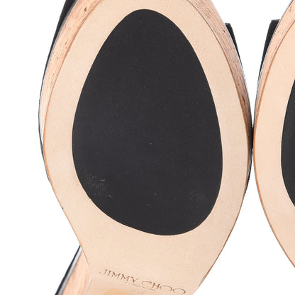 Jimmy Choo Suede Cork DeeDee Platform Sandals 39 Black 10 of 12