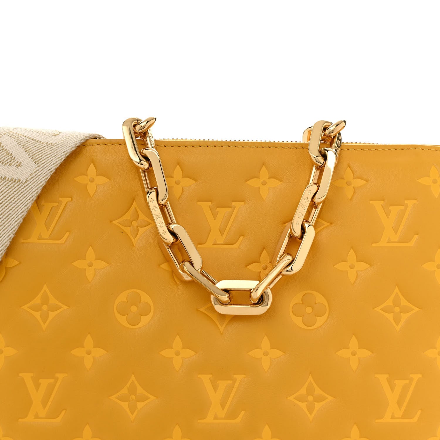 Louis Vuitton Lambskin Embossed Monogram Coussin PM Sunflower
