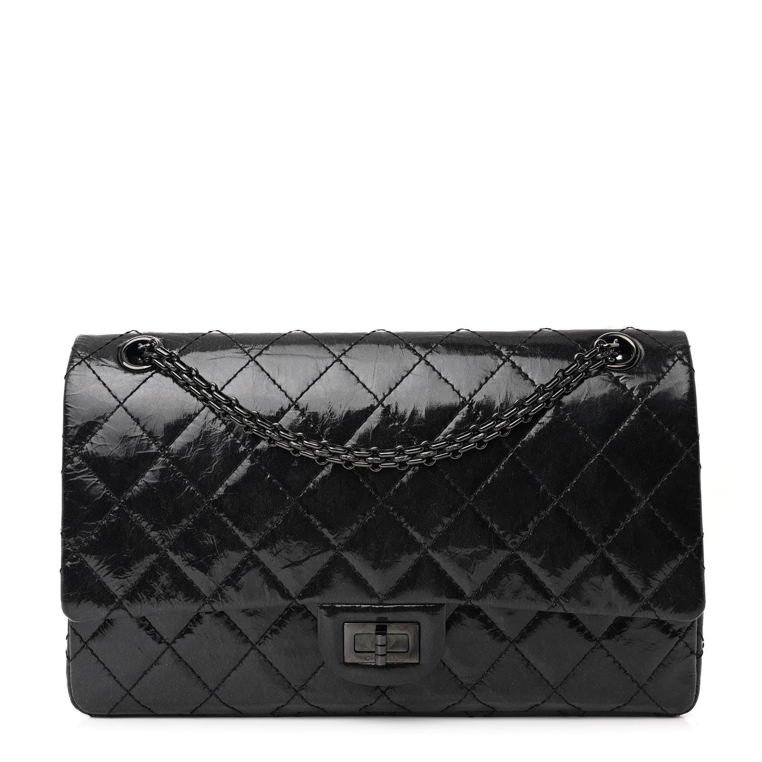 Chanel Glazed Calfskin Quilted 2.55 Reissue 226 Flap So Black 1 of 10