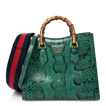 Gucci Snakeskin Small Diana Tote Bag Green 1 of 11