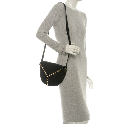 Saint Laurent Suede Y Studs Crossbody Bag Black 2 of 6