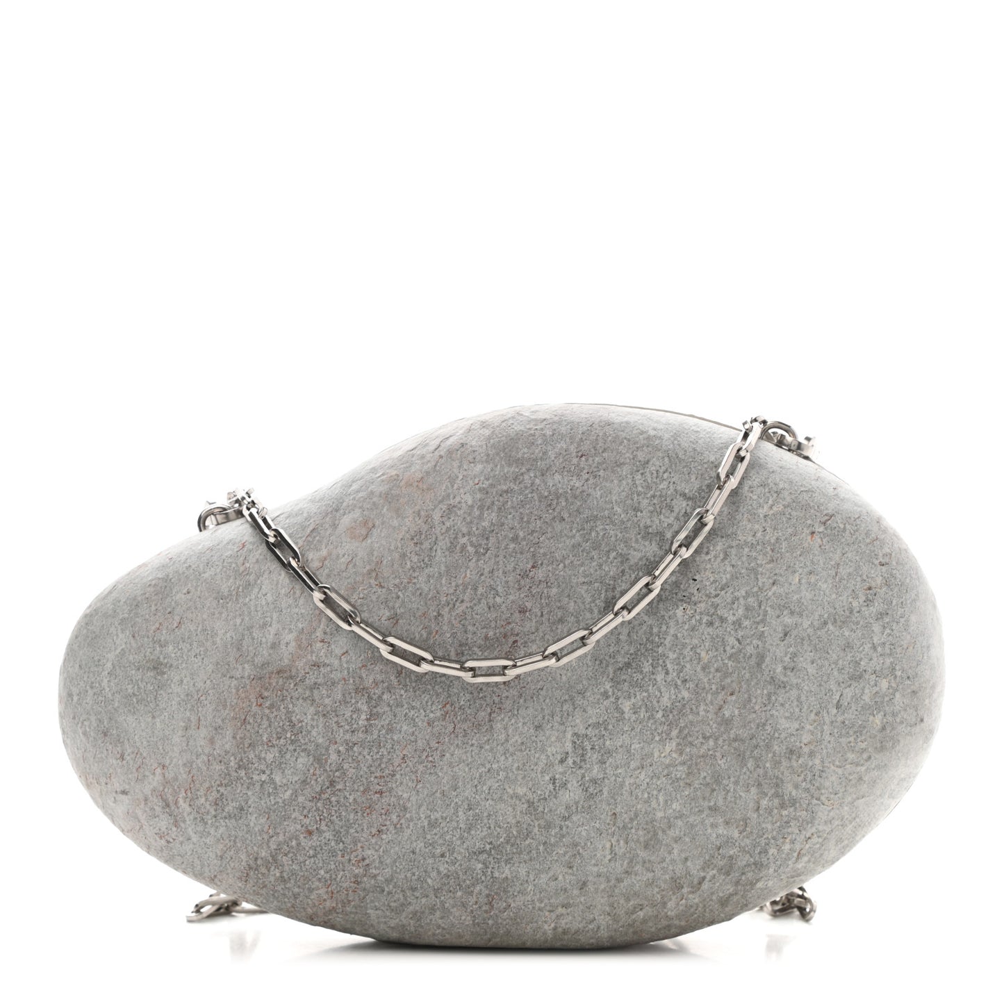 Pebble Rock Mini Chain Clutch Grey
