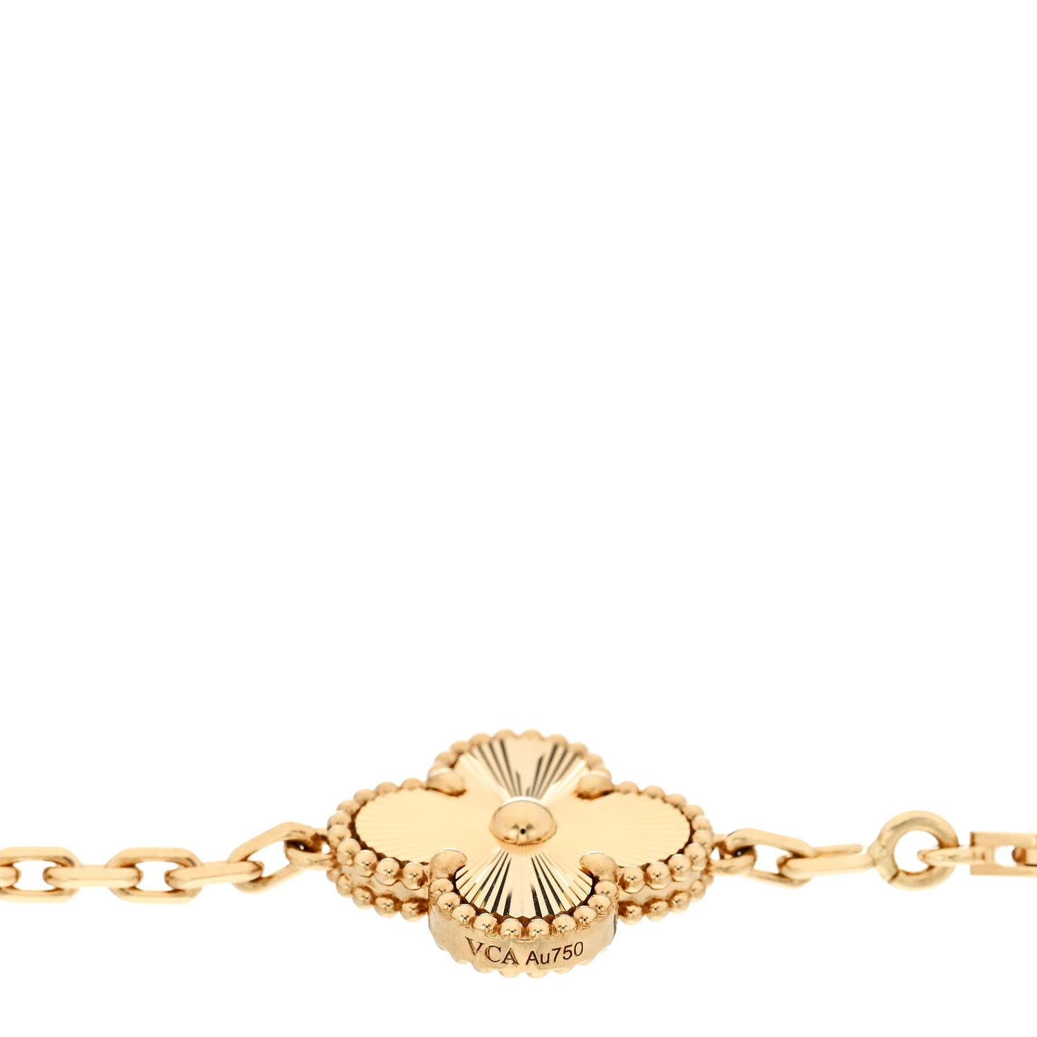 Van Cleef & Arpels 18K Yellow Gold Diamond 5 Motifs Guilloche Vintage Alhambra Bracelet 3 of 5