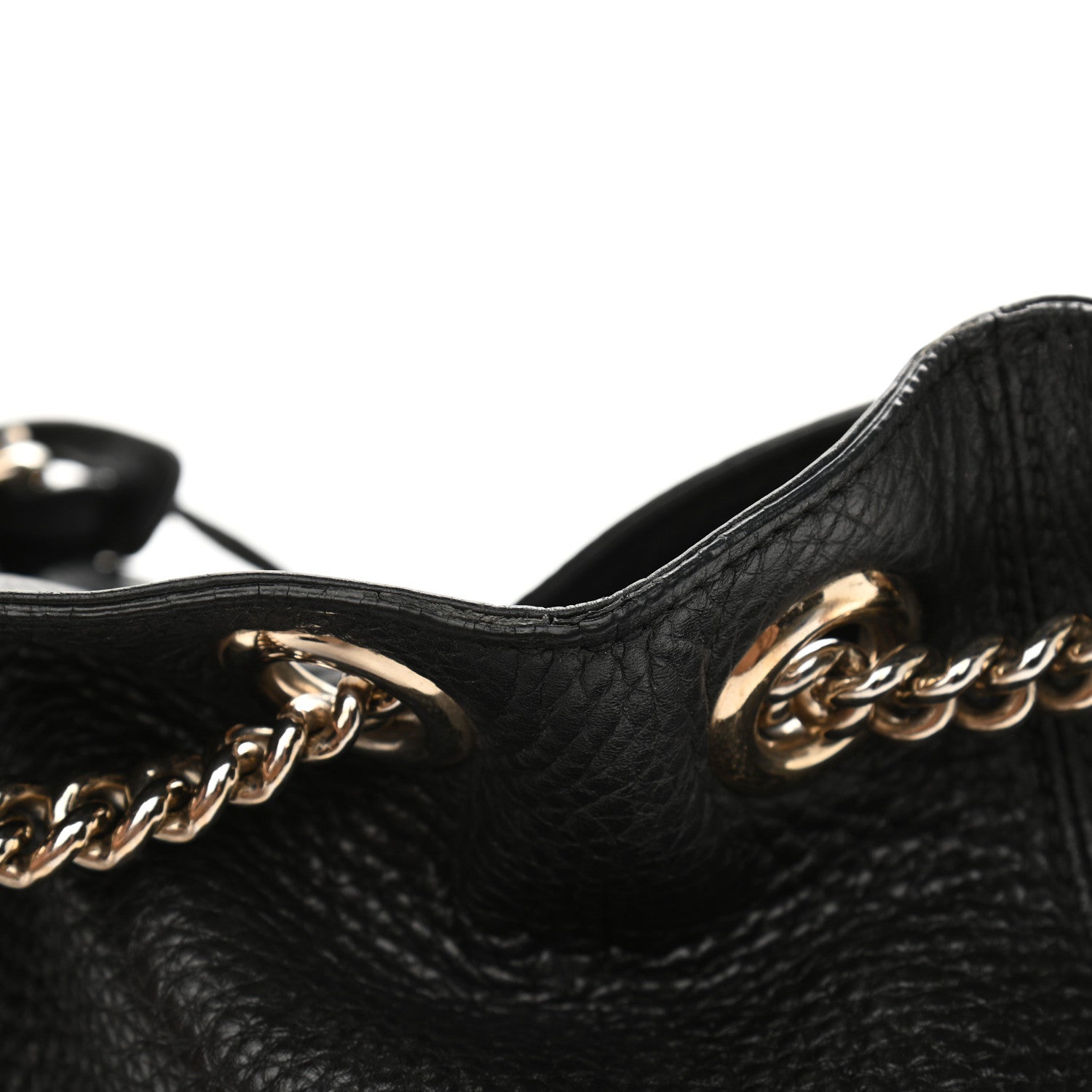 Gucci Pebbled Calfskin Medium Soho Chain Shoulder Bag Black 13 of 17