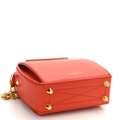 Alexander McQueen Silky Amish Grained Goatskin Box Shoulder Bag 16 Flame 4 of 10