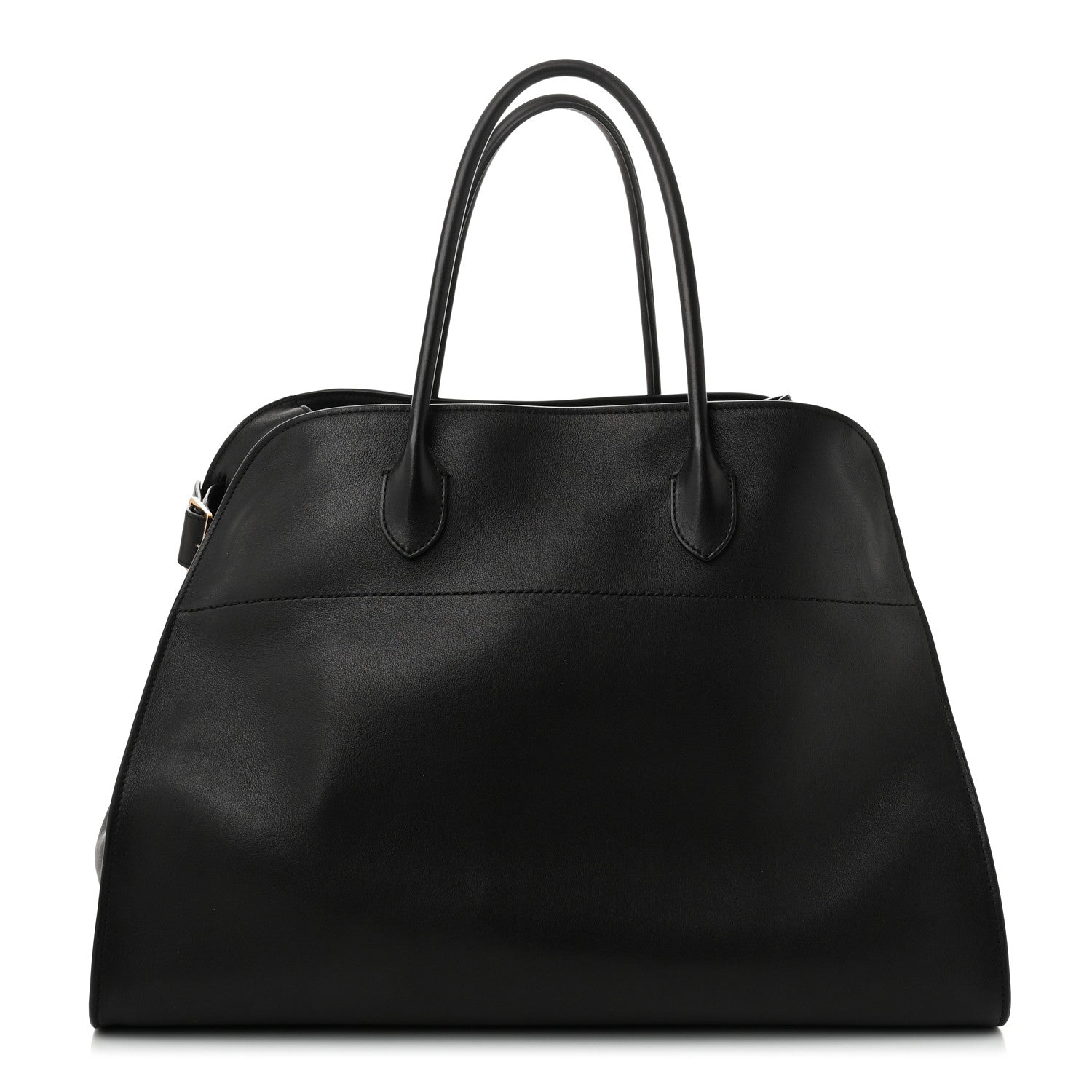 The Row Polished Saddle Calfskin Soft Margaux 17 Black 1 of 9