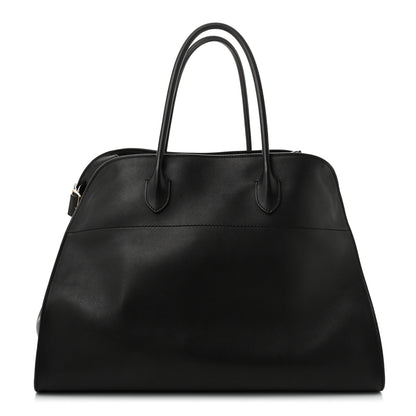 The Row Polished Saddle Calfskin Soft Margaux 17 Black 1 of 9