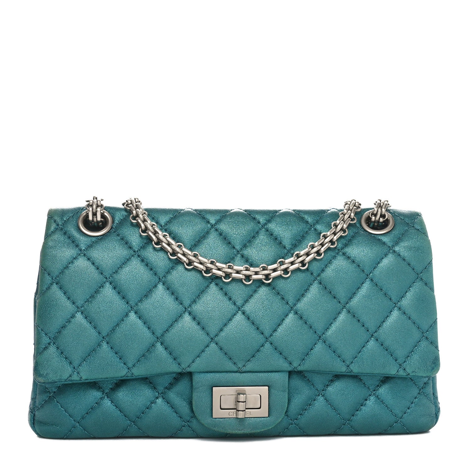 Chanel Metallic Calfskin 2.55 Reissue 225 Flap Turquoise 1 of 11