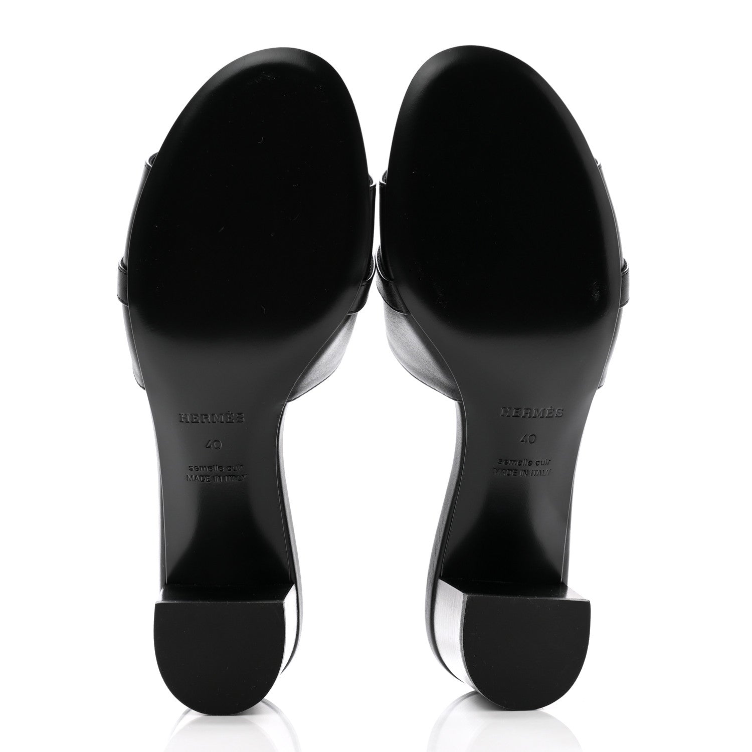 Hermes Calfskin Gigi 50 Sandals 40 Gold Black 6 of 10