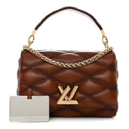 Louis Vuitton Lambskin Malletage Top Handle GO-14 MM Tan 1 of 10